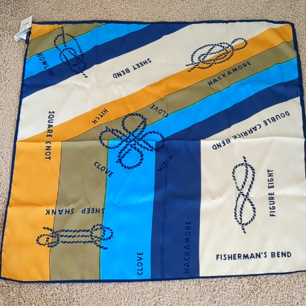 JCrew Colorful Nautical Print Scarf Square NWT